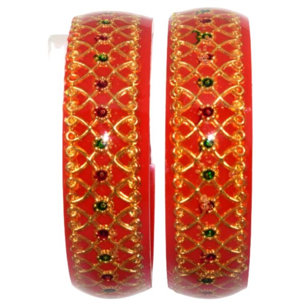 Laminate Heavy Brass Meena Work Kada set