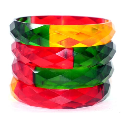 Multicolor crystal cut kada set