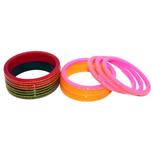 colorful Brass work Seep laminate Bangles Pack of 16