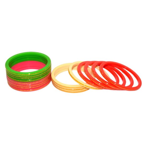 colorful Brass work Seep laminate Bangles Pack of 16