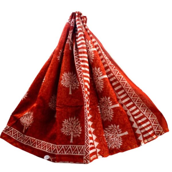 Hand Block Printed Chanderi Silk cotton saree