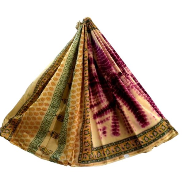 Hand Block Printed Chanderi Silk cotton saree