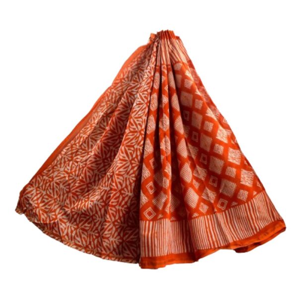 Hand Block Printed Chanderi Silk cotton saree