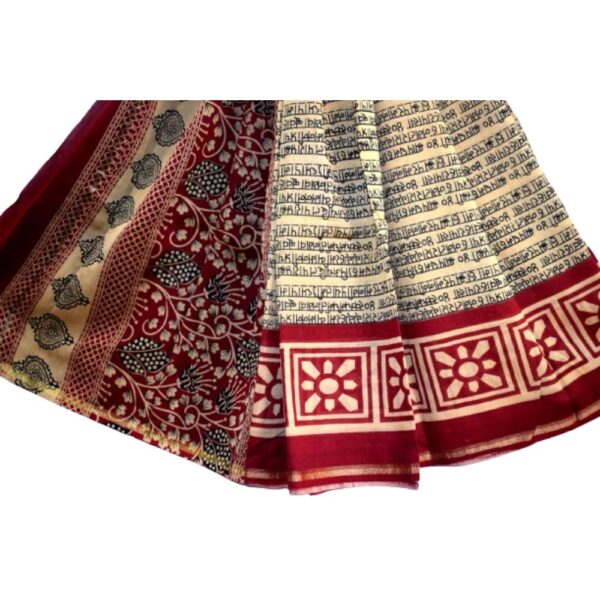 Block Printed Chanderi Silk cotton saree
