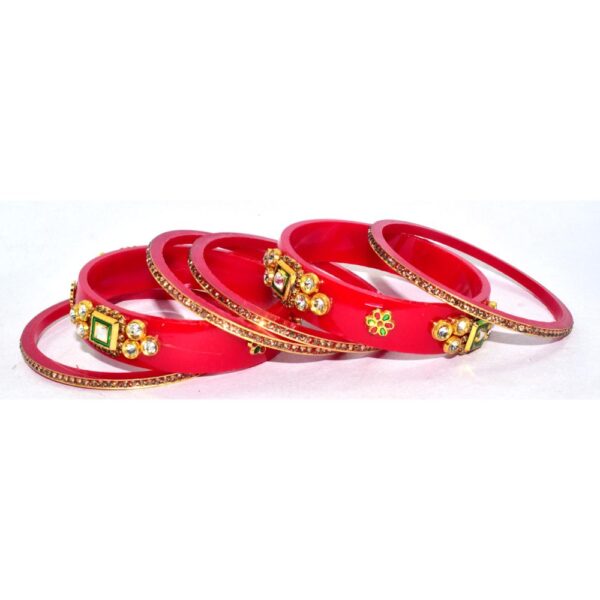 colourful_Red and_laminate_kangan set