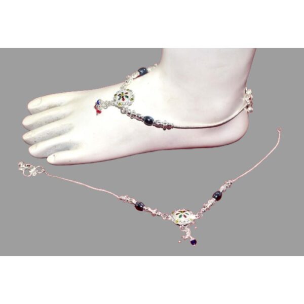 Silver Plated Designer Plain Anklets-17