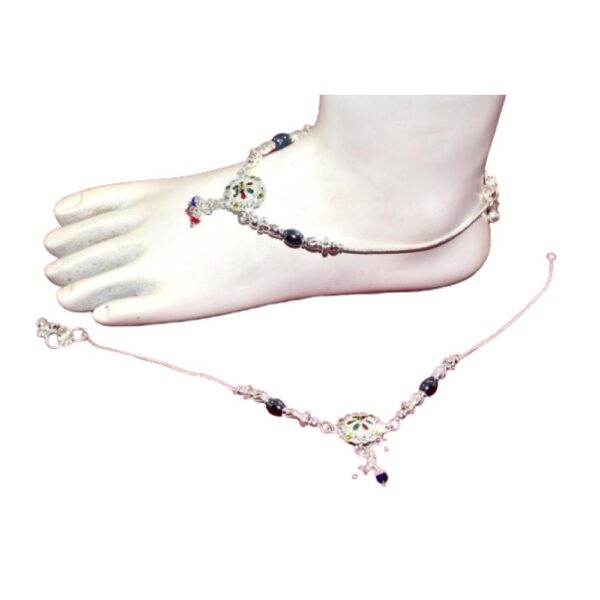 Silver Plated Designer Plain Anklets-17