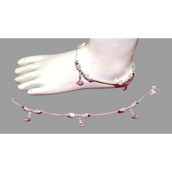 Silver Plated Designer Plain Anklets-15