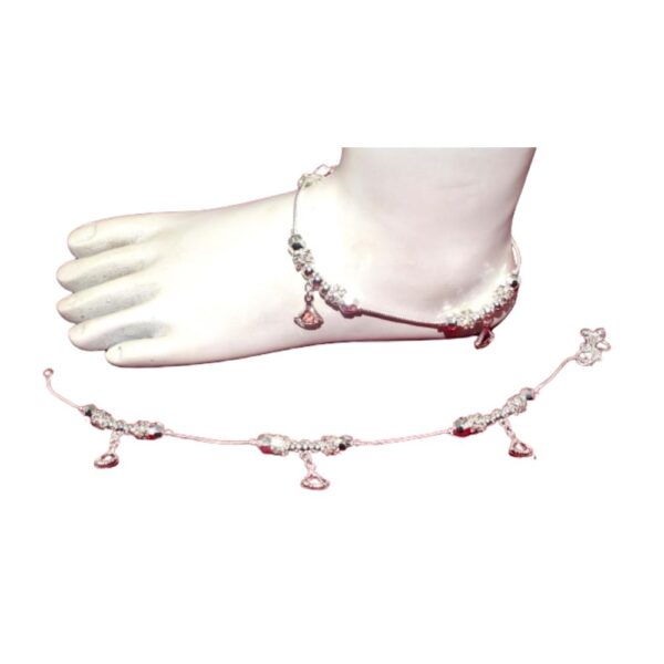 Silver Plated Designer Plain Anklets-14
