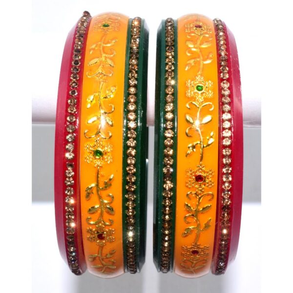 Multicolor Brass Work Kangan set