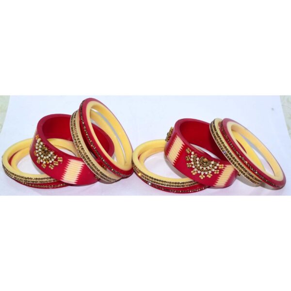 Red Rich American Diamond chooda set