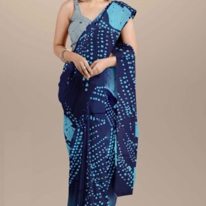 HandBlock Printed mulnul cotton saree