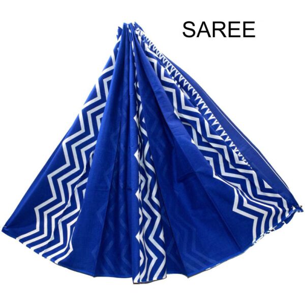 Hand Block Printed Mulmul cotton saree-16