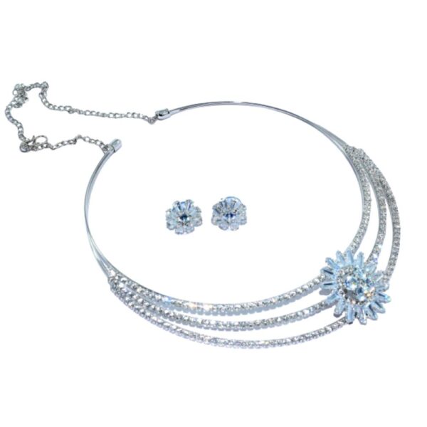 New Designer American Diamond Necklace Set With Earring
