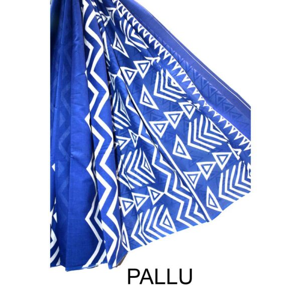 Hand Block Printed Mulmul cotton saree-16
