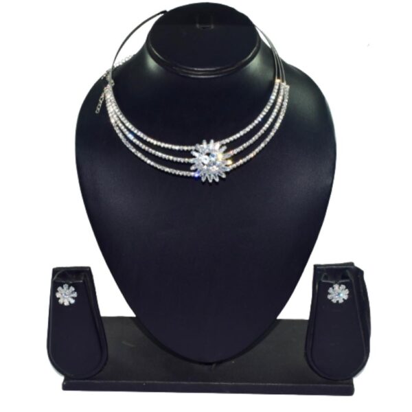 New Designer American Diamond Necklace Set With Earring