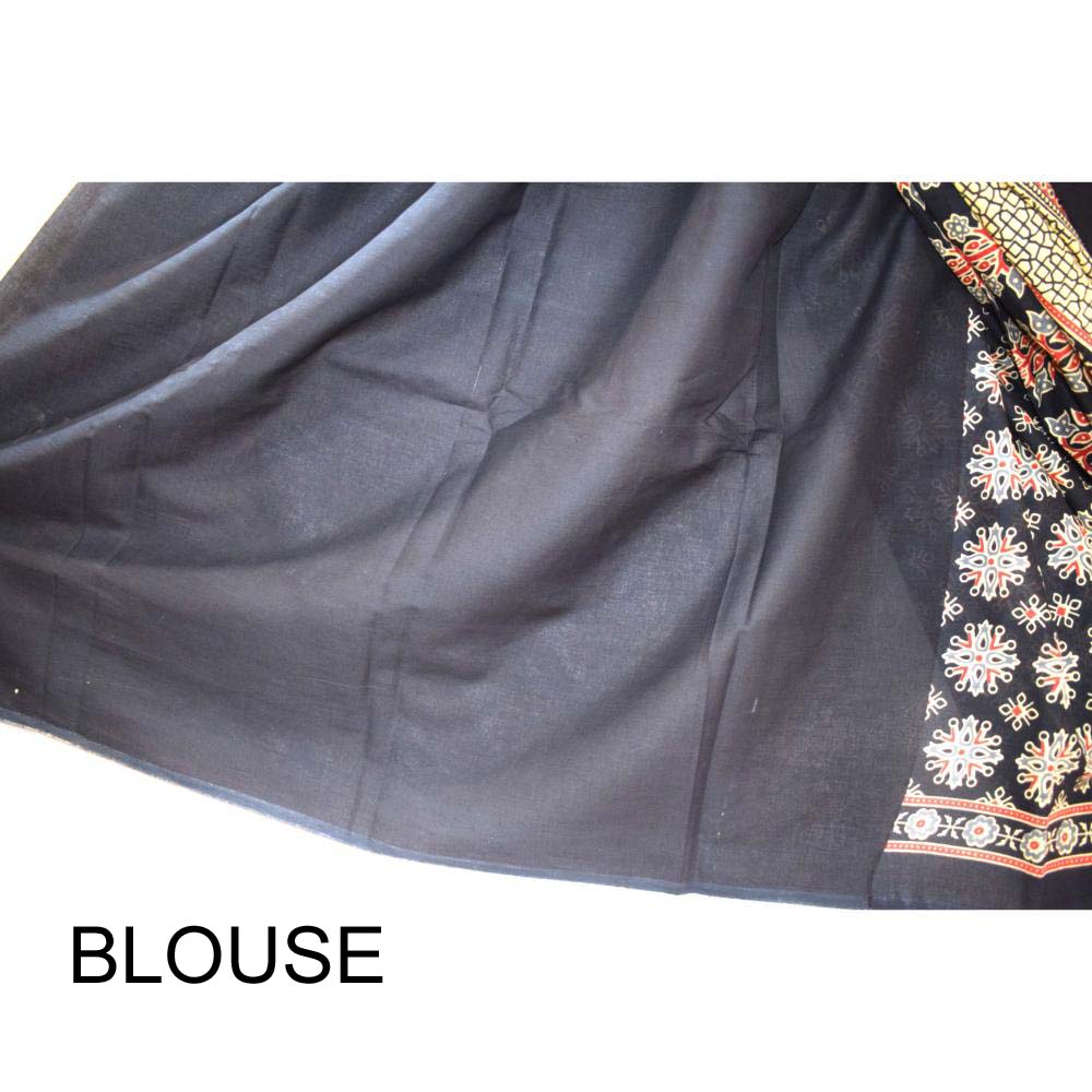 Hand Block Printed Mulmul cotton saree-36