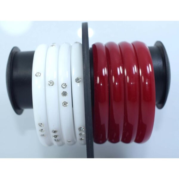 Red And White AD seep Bangles