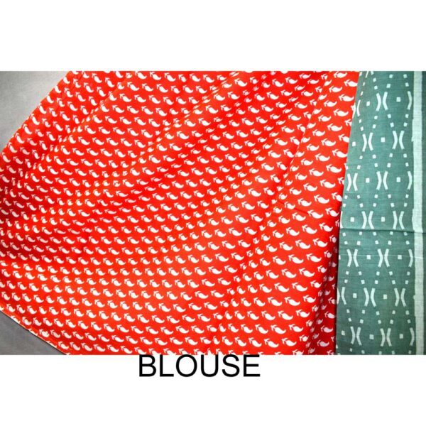 Hand Block Printed Mulmul cotton saree-26