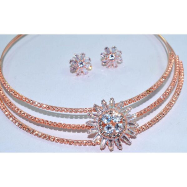 New Designer American Diamond Necklace Set With Earring