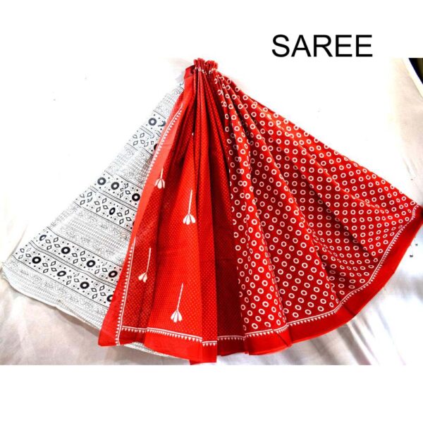 Hand Block Printed Mulmul cotton saree-26