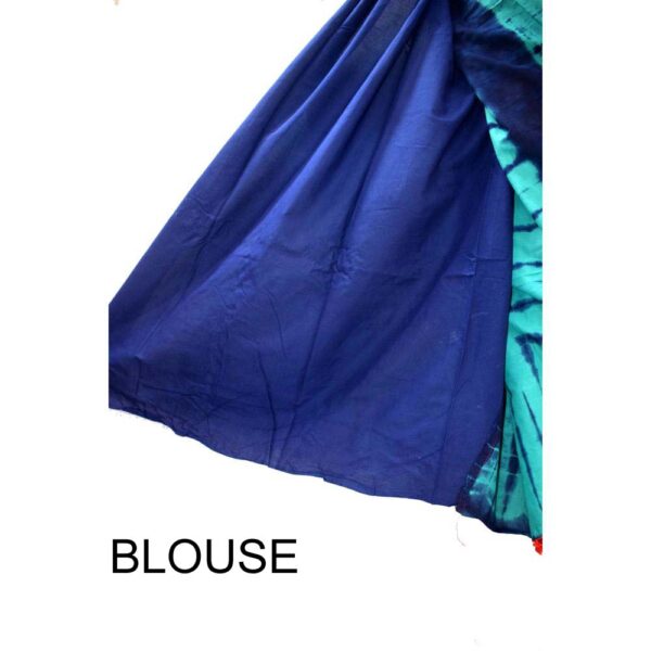 Hand Block Printed Pompom Mulmul cotton saree 03