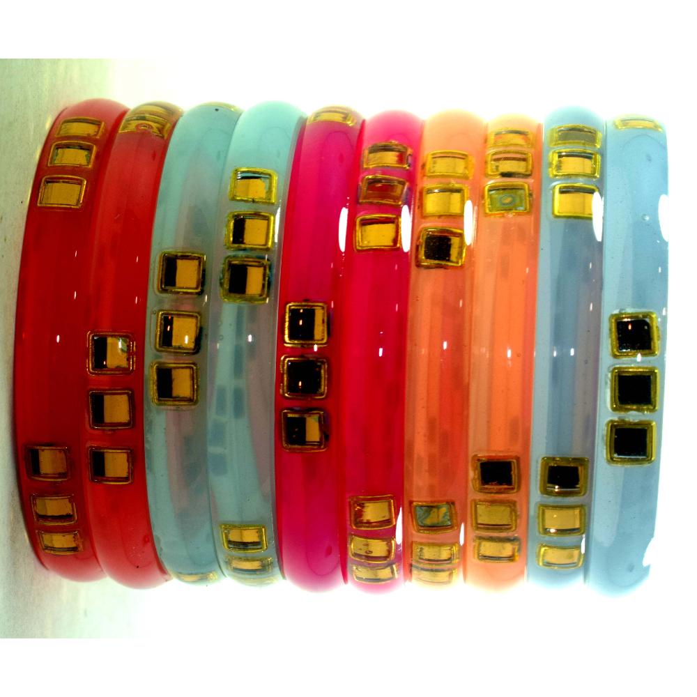 colorful acrylic crystal kada set