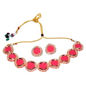 New Designer Crystal Necklace Set With Earring