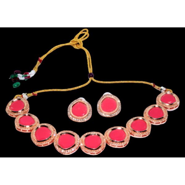 New Designer Crystal Necklace Set With Earring