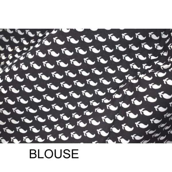 Hand Block Printed Pompom Mulmul cotton saree 03