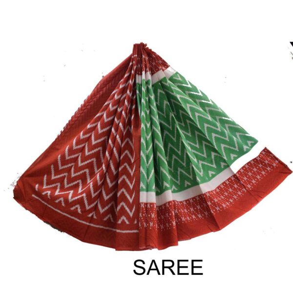 Hand Block Printed Mulmul cotton saree-31