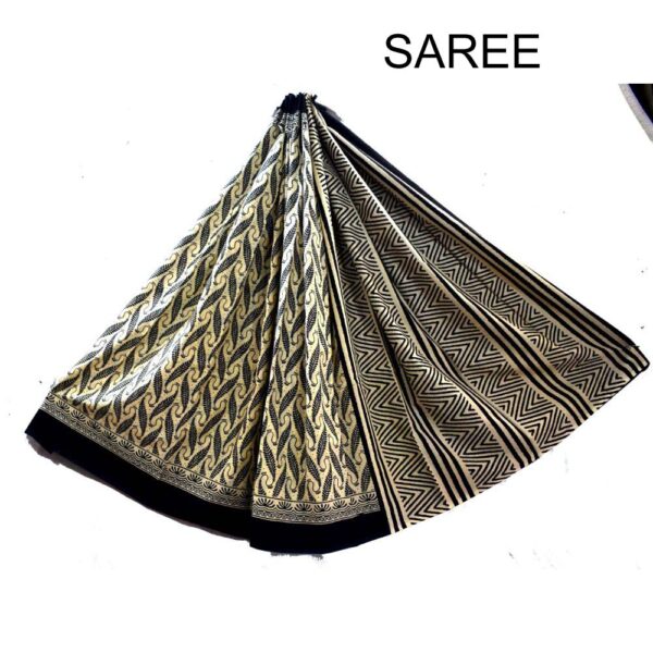 Hand Block Printed Mulmul cotton saree-37
