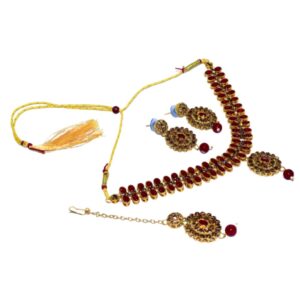 New Designer Crystal Necklace Set With Earring