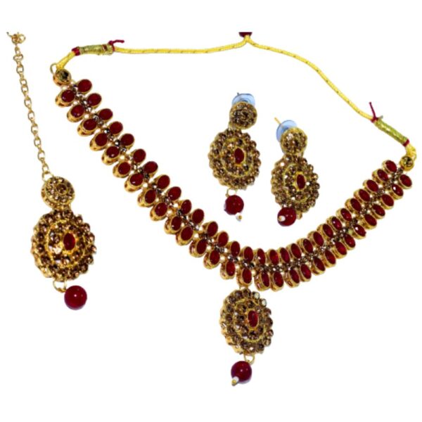 New Designer Crystal Necklace Set With Earring