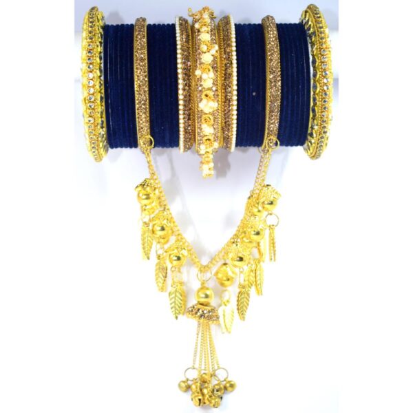 Bridal Neavy Blue Velvet choora set