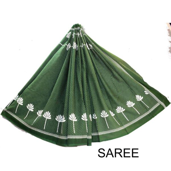 Hand Block Printed Mulmul cotton saree-31
