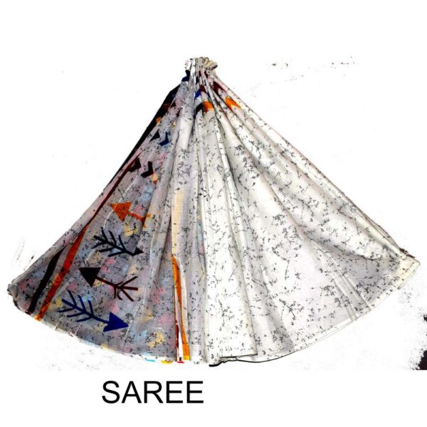 Hand Block Printed Mulmul cotton saree-13