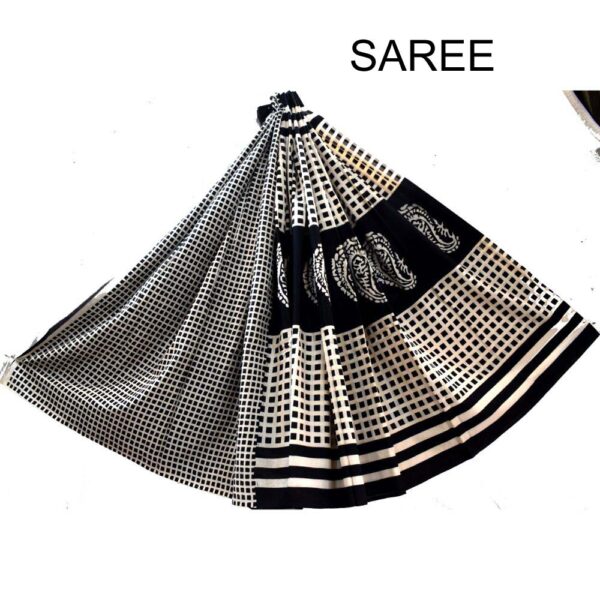 Hand Block Printed Mulmul cotton saree-39