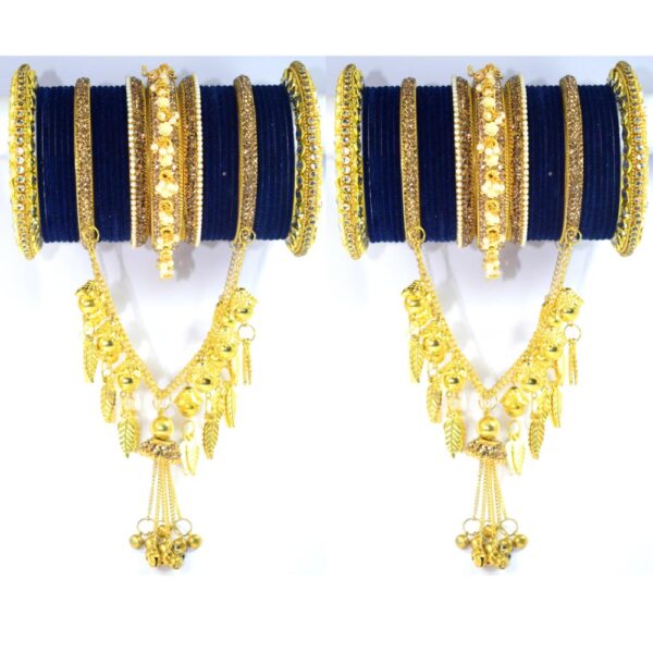 Bridal Neavy Blue Velvet choora set