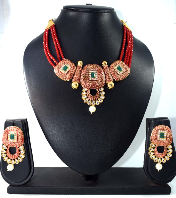 New Designer Beads Long Necklace Set4 With Earring