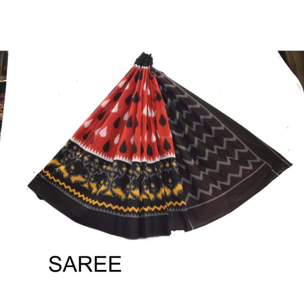 Hand Block Printed Mulmul cotton saree-31