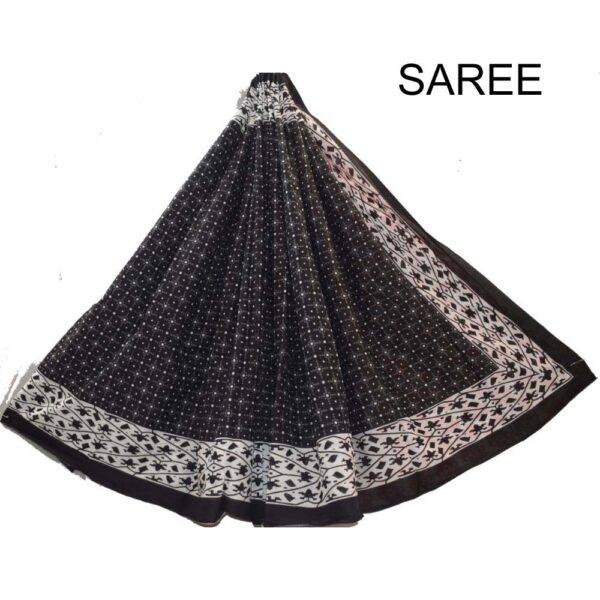Hand Block Printed Mulmul cotton saree-40
