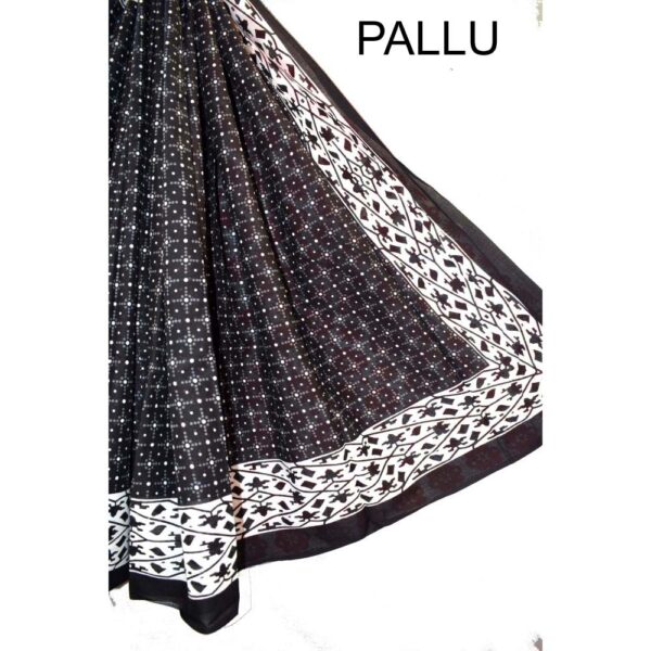 Hand Block Printed Mulmul cotton saree-40