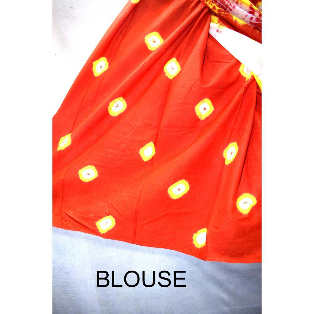 Hand Block Printed Pompom Mulmul cotton saree 06