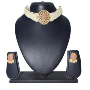 New Designer Crystal Necklace Set With Earring