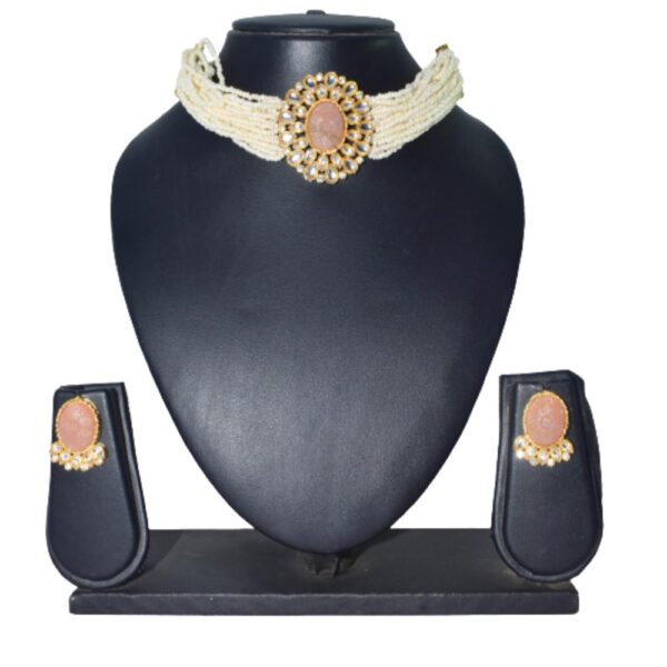 New Designer Crystal Necklace Set With Earring