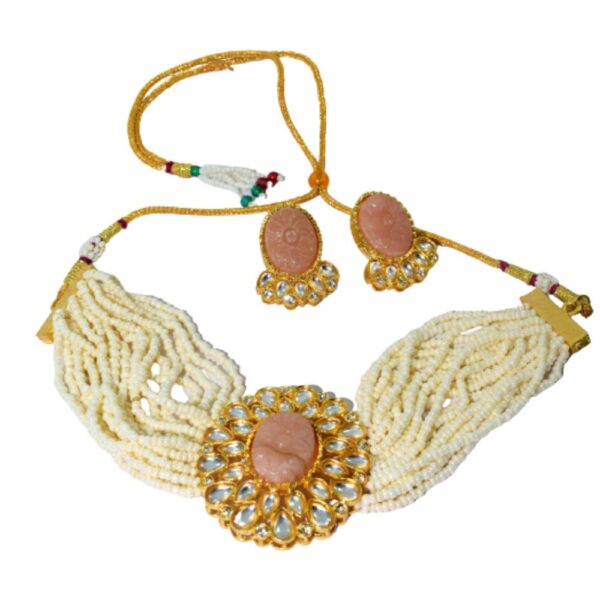 New Designer Crystal Necklace Set With Earring