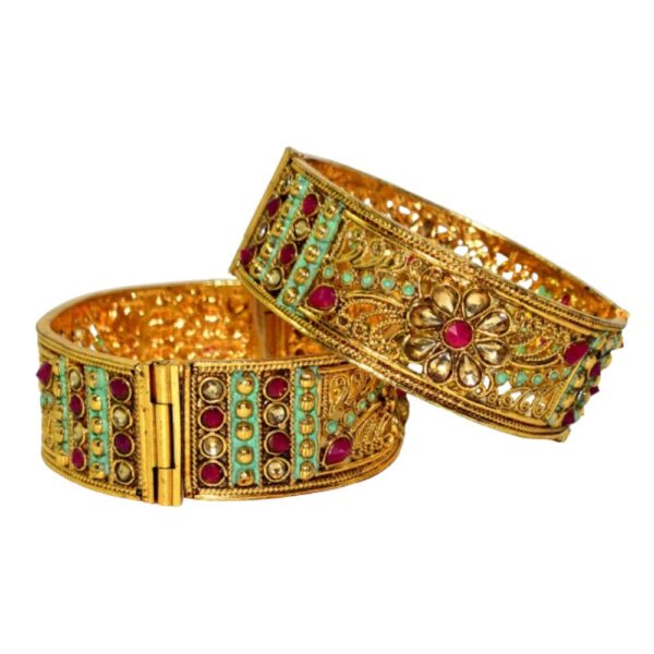 Jaipuri Designer Metal Kada set