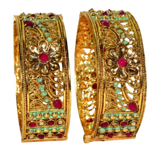 Jaipuri Designer Metal AD Kada set