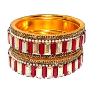 Jaipuri Designer Golden Metal Bangles Pack of 6